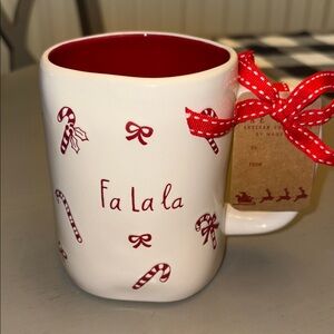 Rar Dunn Festive Fa La La Mug with Candy Cane Design